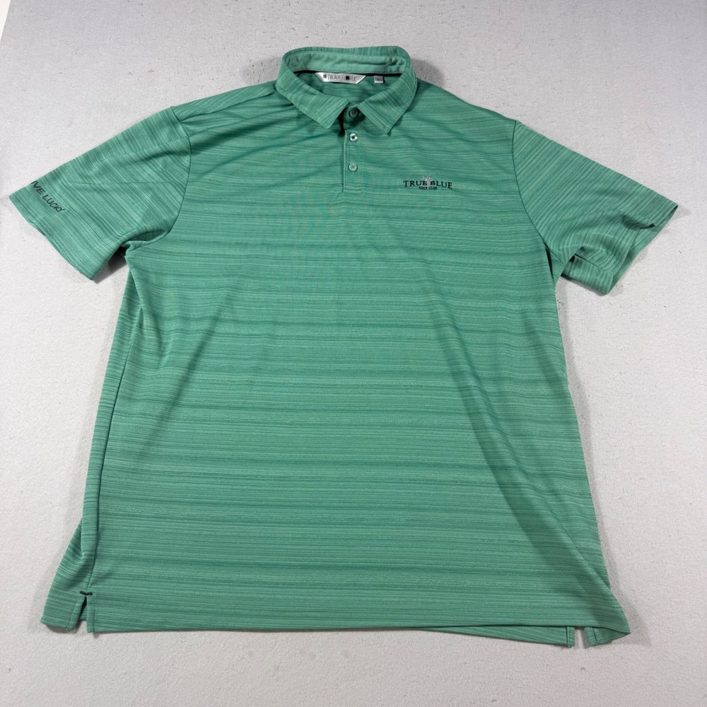Black Clover Mens XL Green True Blue Golf Club Live Lucky Performance Polo Shirt